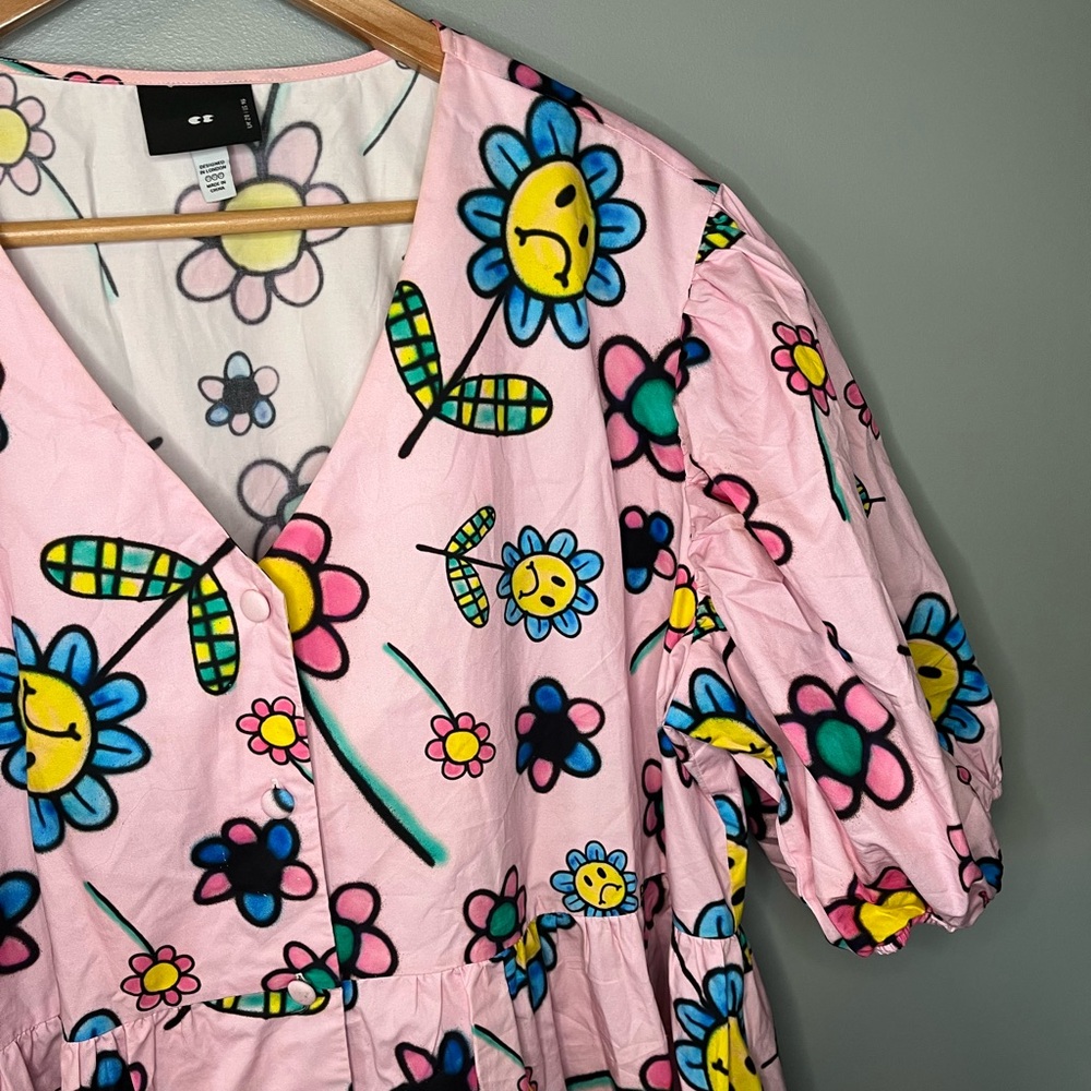 SOLD Lazy Oaf Airbrush Flowers Babydoll Dress - Picture 8 of 14